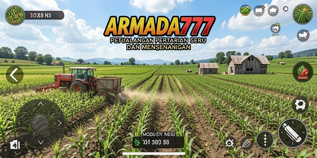 Tampilan layar utama ARMADA777 dengan aksi bertani yang seru.