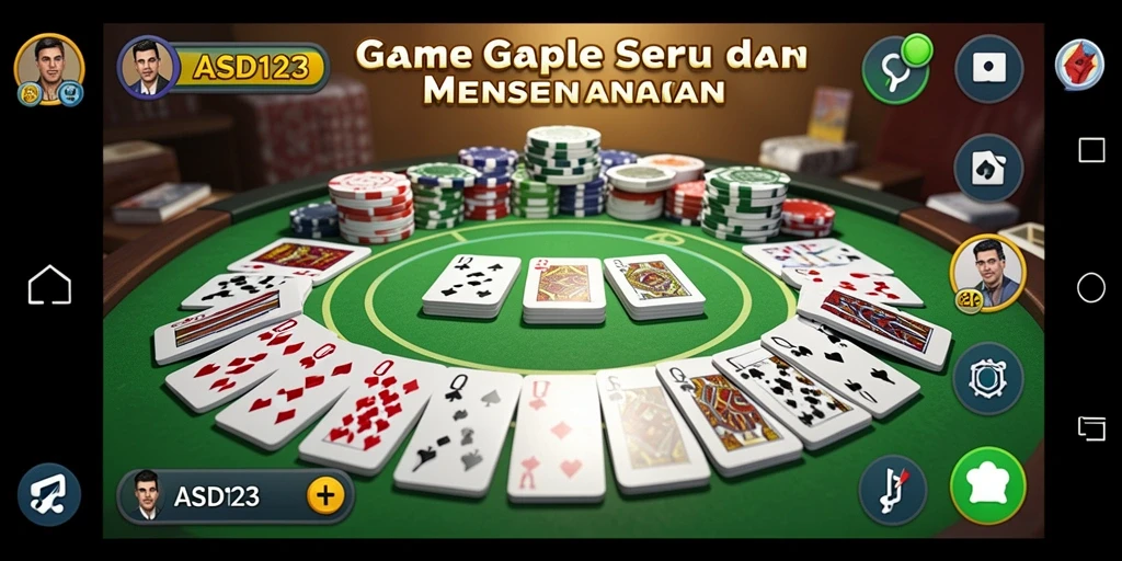 Screenshot utama ASD123 menampilkan pemain yang intens berkompetisi dalam permainan Gaple.