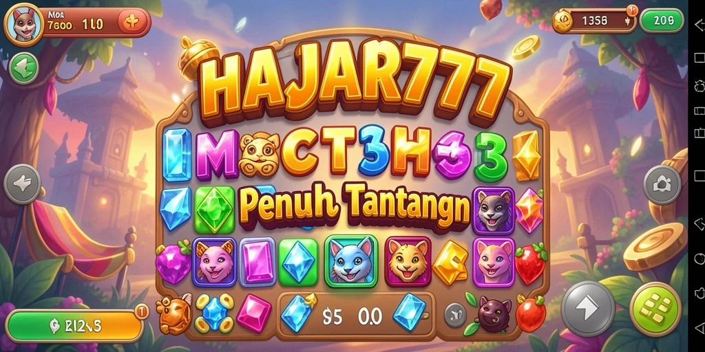 Tampilan gameplay seru dari HAJAR777 dengan grafis colorful.