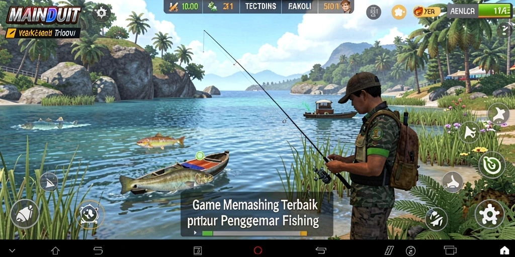 Tampilan gameplay <strong>MAINDUIT</strong> yang menarik saat menangkap ikan.