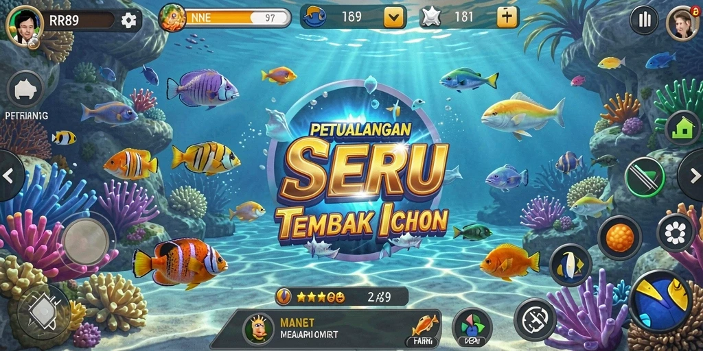 Tampilan gameplay seru dari RR89 saat menembak ikan.